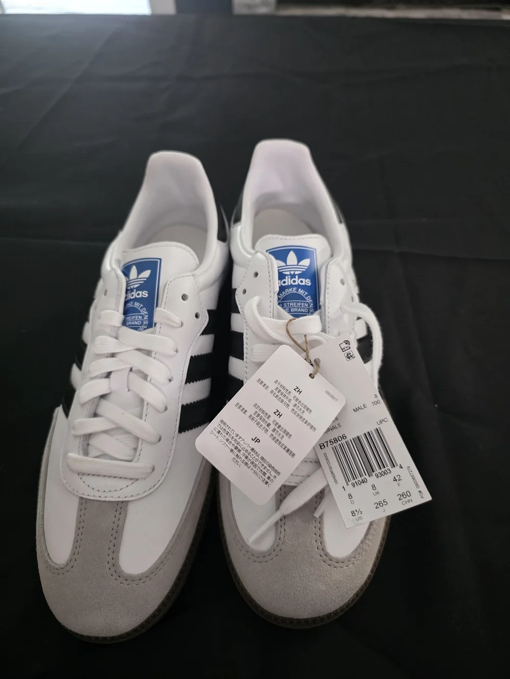 Adidas Samba Shoes - White with Black Stripes